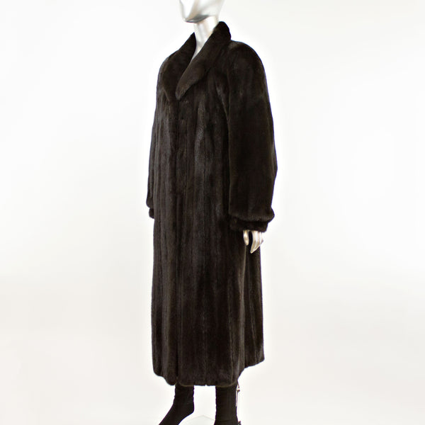 Full Length Ranch Mink Coat- Size L (Vintage Furs)