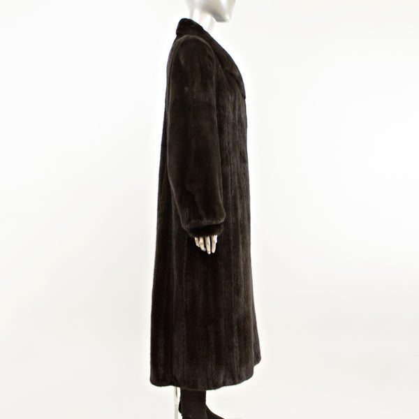 Full Length Ranch Mink Coat- Size L (Vintage Furs)