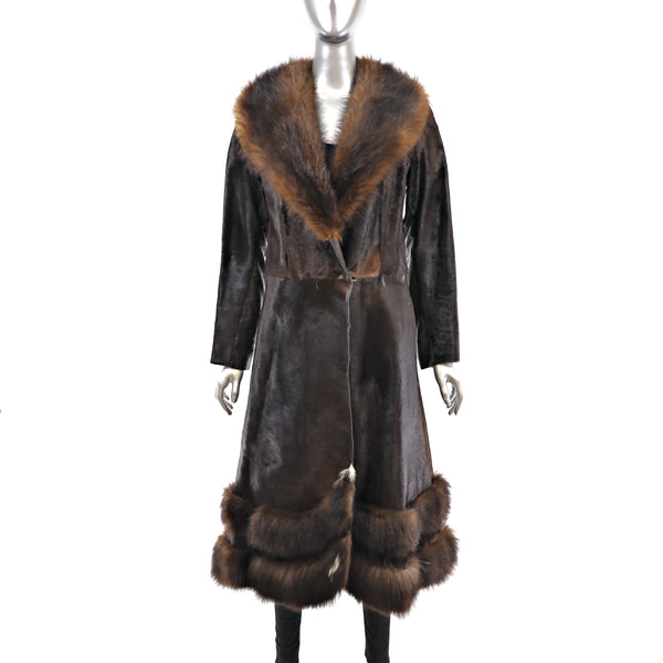 Goat Coat with Leather Insert- Size S