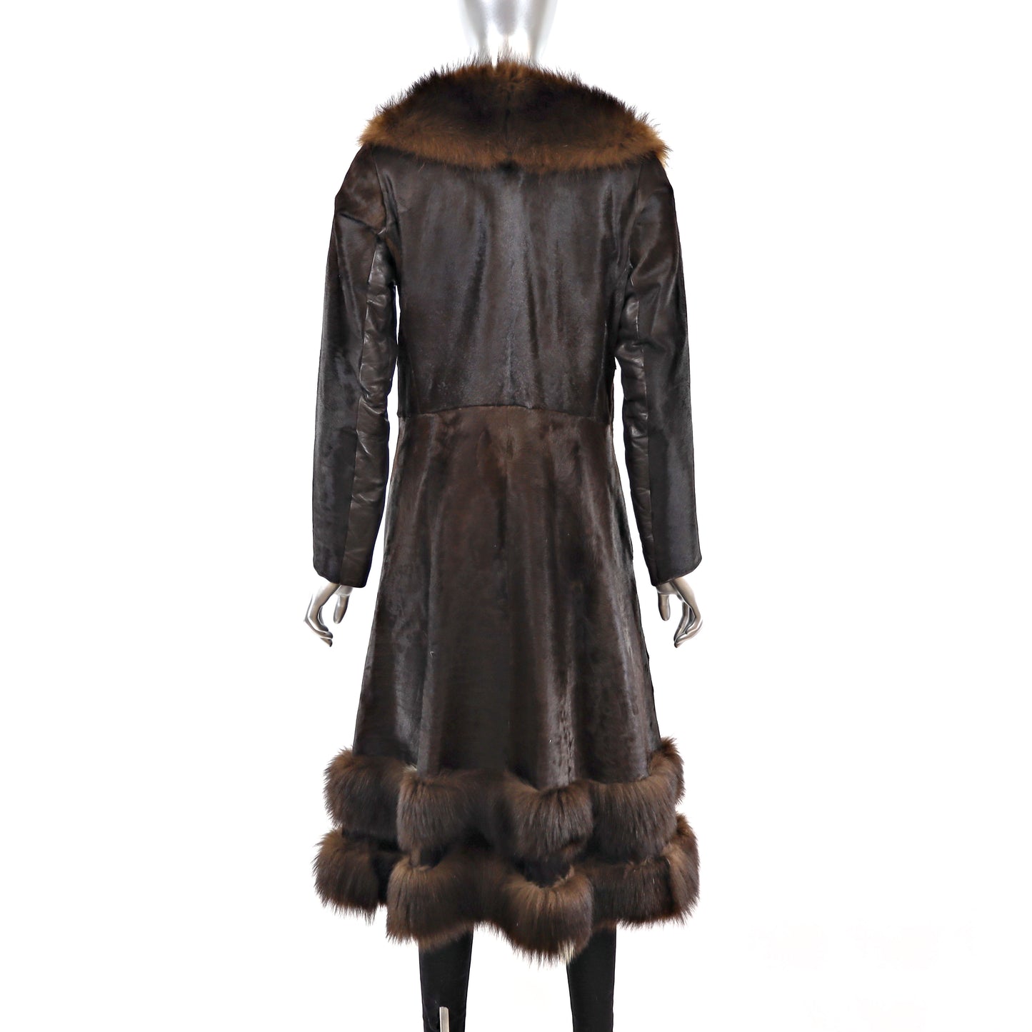 Goat Coat with Leather Insert- Size S