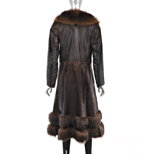 Goat Coat with Leather Insert- Size S