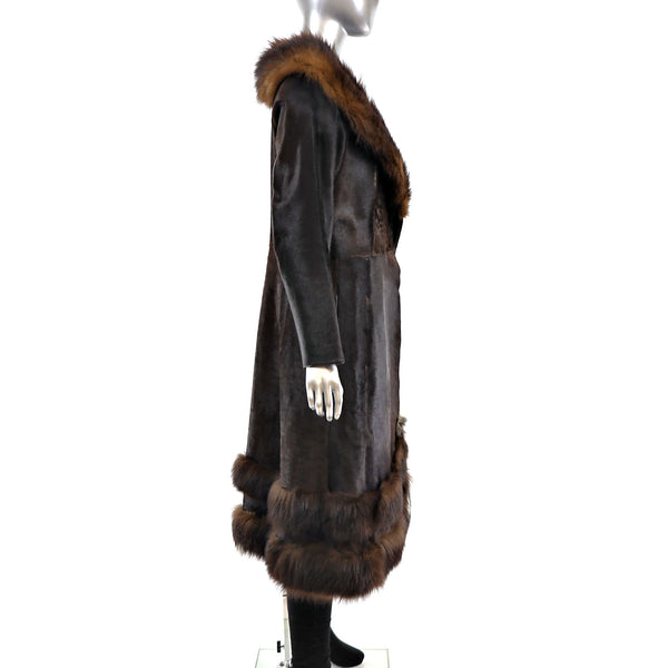 Goat Coat with Leather Insert- Size S