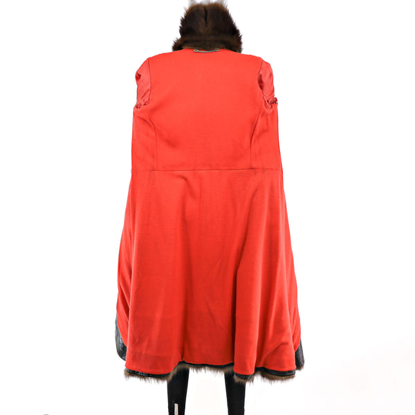 Goat Coat with Leather Insert- Size S