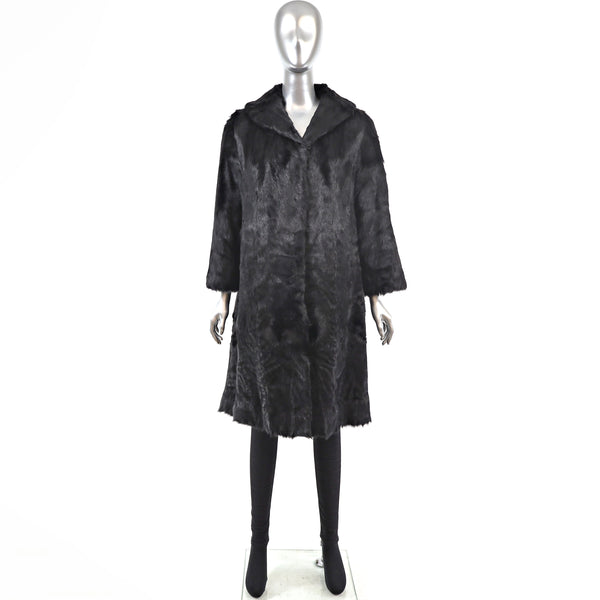 Black Goat Skin Coat- Size M