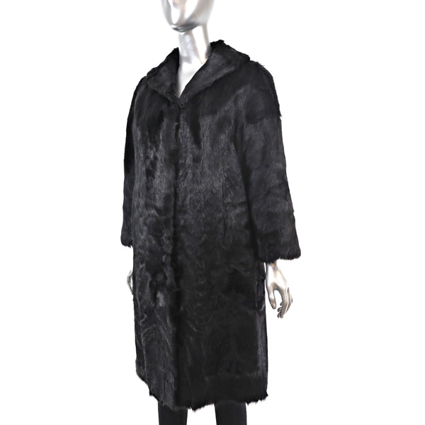 Black Goat Skin Coat- Size M