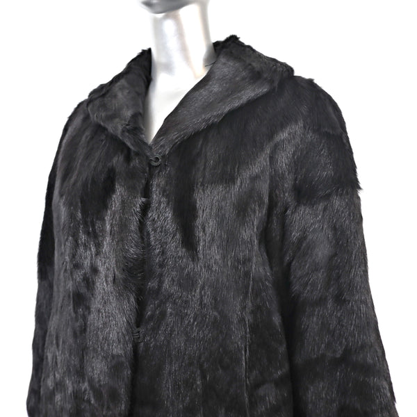 Black Goat Skin Coat- Size M