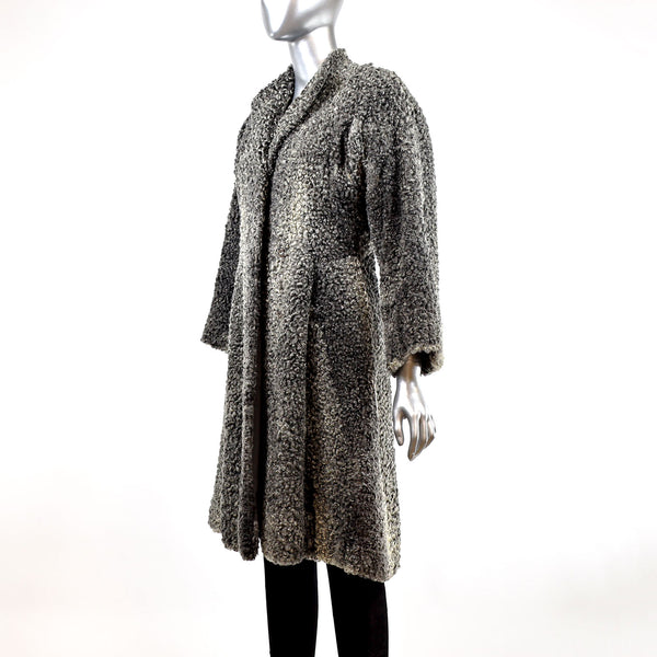 Grey Persian Lamb Coat- Size XXS (Vintage Furs)