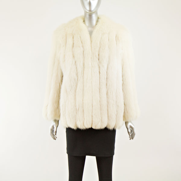 Ivory Fox Jacket- Size M-L (Vintage Furs)