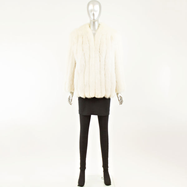 Ivory Fox Jacket- Size M-L (Vintage Furs)