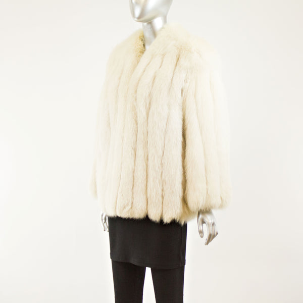 Ivory Fox Jacket- Size M-L (Vintage Furs)