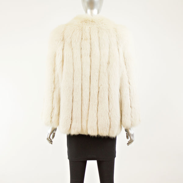 Ivory Fox Jacket- Size M-L (Vintage Furs)