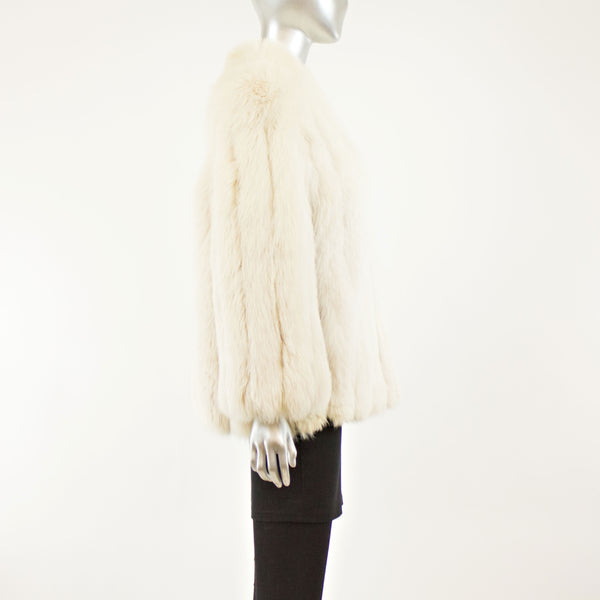 Ivory Fox Jacket- Size M-L (Vintage Furs)