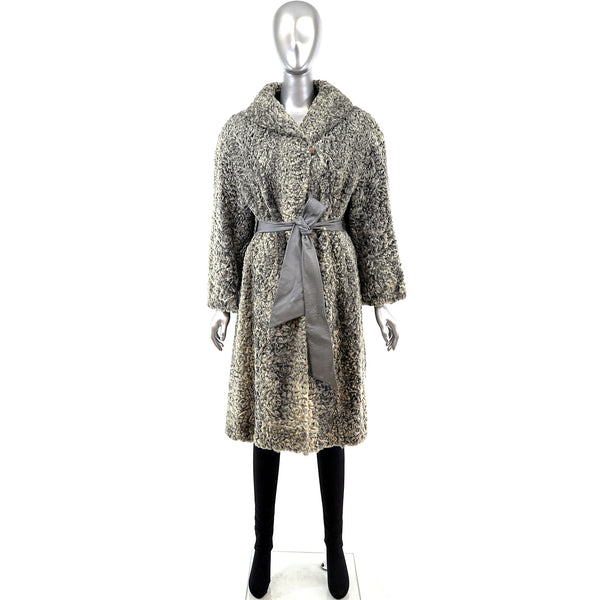 Grey Persian Lamb Coat- Size XL
