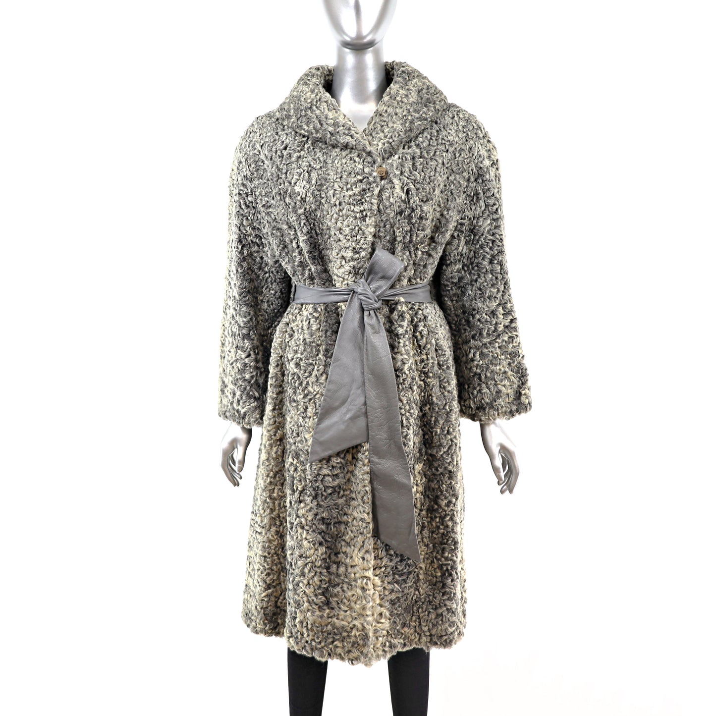 Grey Persian Lamb Coat- Size XL