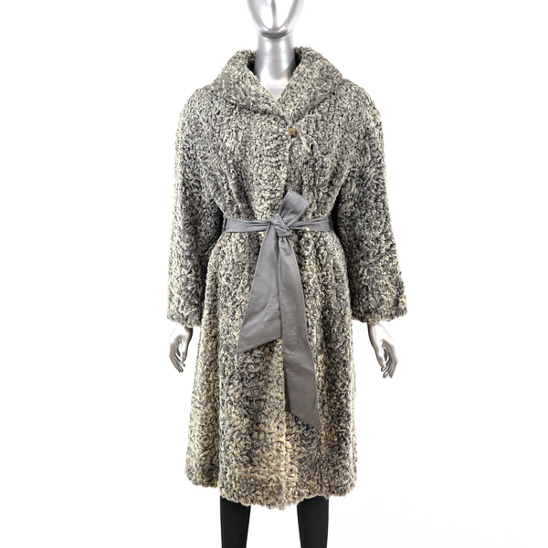 Grey Persian Lamb Coat- Size XL