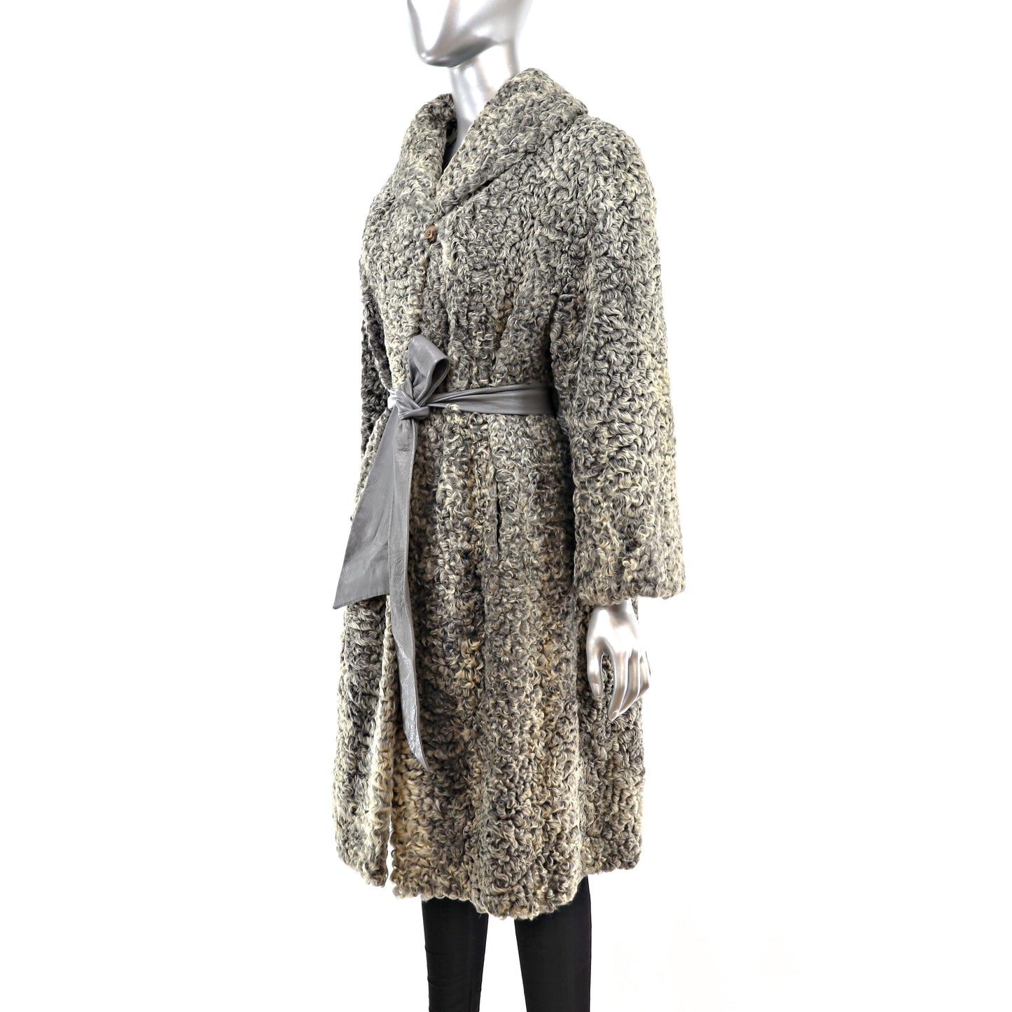 Grey Persian Lamb Coat- Size XL