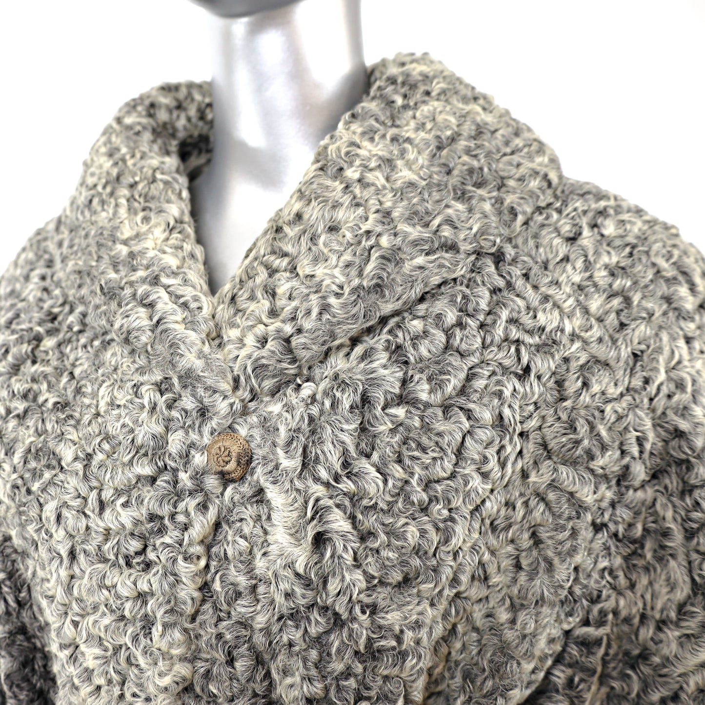 Grey Persian Lamb Coat- Size XL