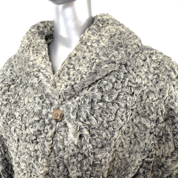 Grey Persian Lamb Coat- Size XL