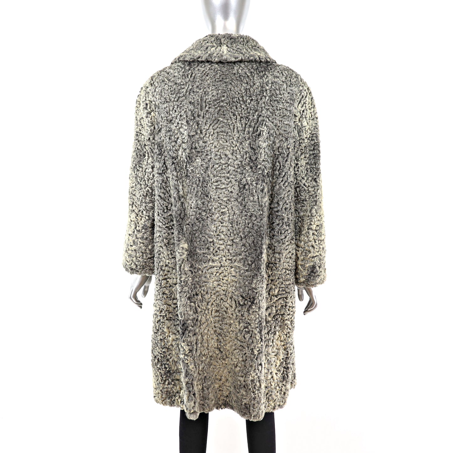 Grey Persian Lamb Coat- Size XL