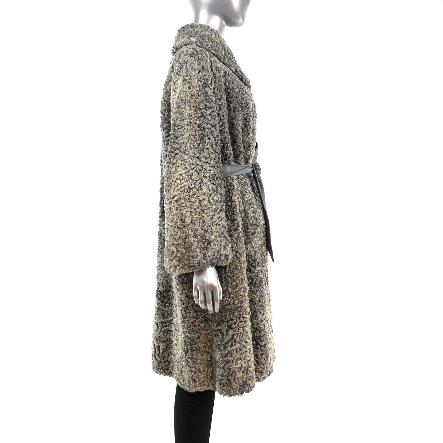 Grey Persian Lamb Coat- Size XL