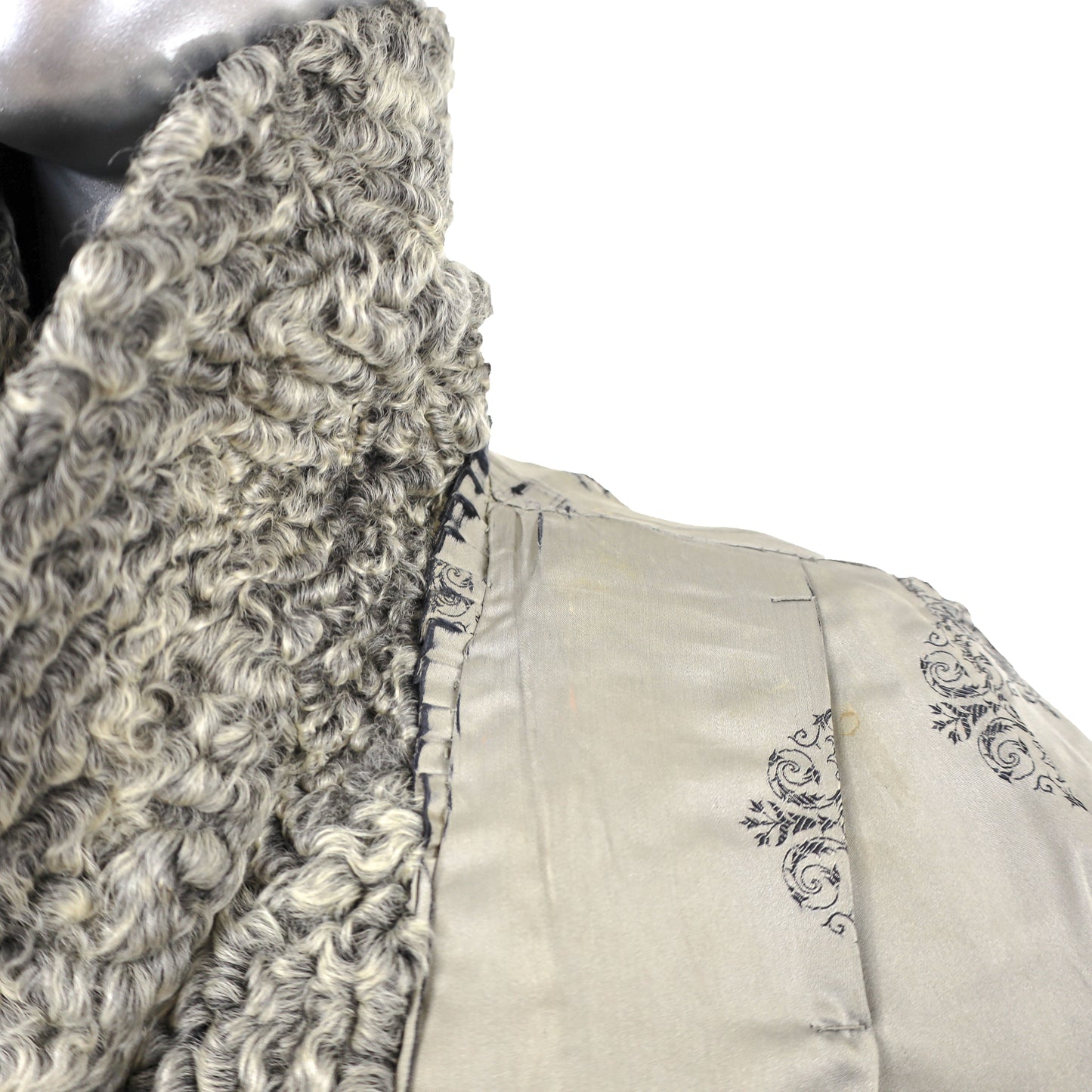 Grey Persian Lamb Coat- Size XL