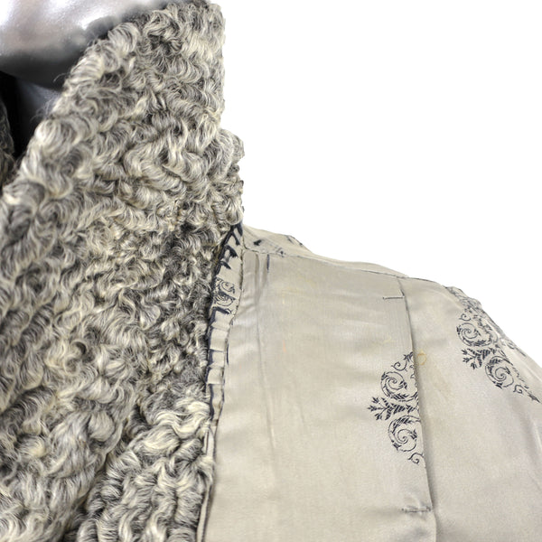Grey Persian Lamb Coat- Size XL