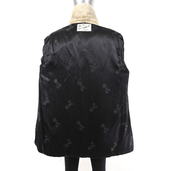 Persian Lamb 3/4 Coat with Mink Collar- Size XXL