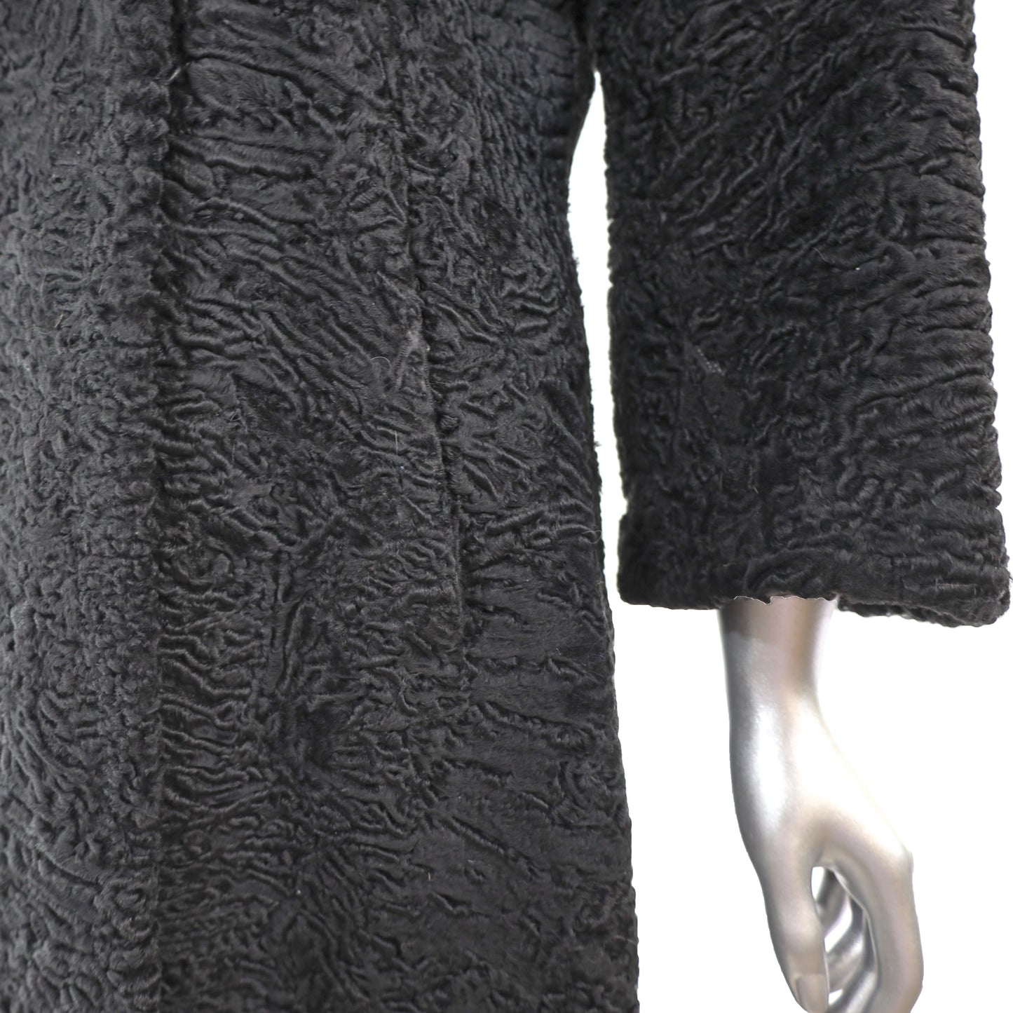 Persian Lamb Coat with Fox Collar- Size XS