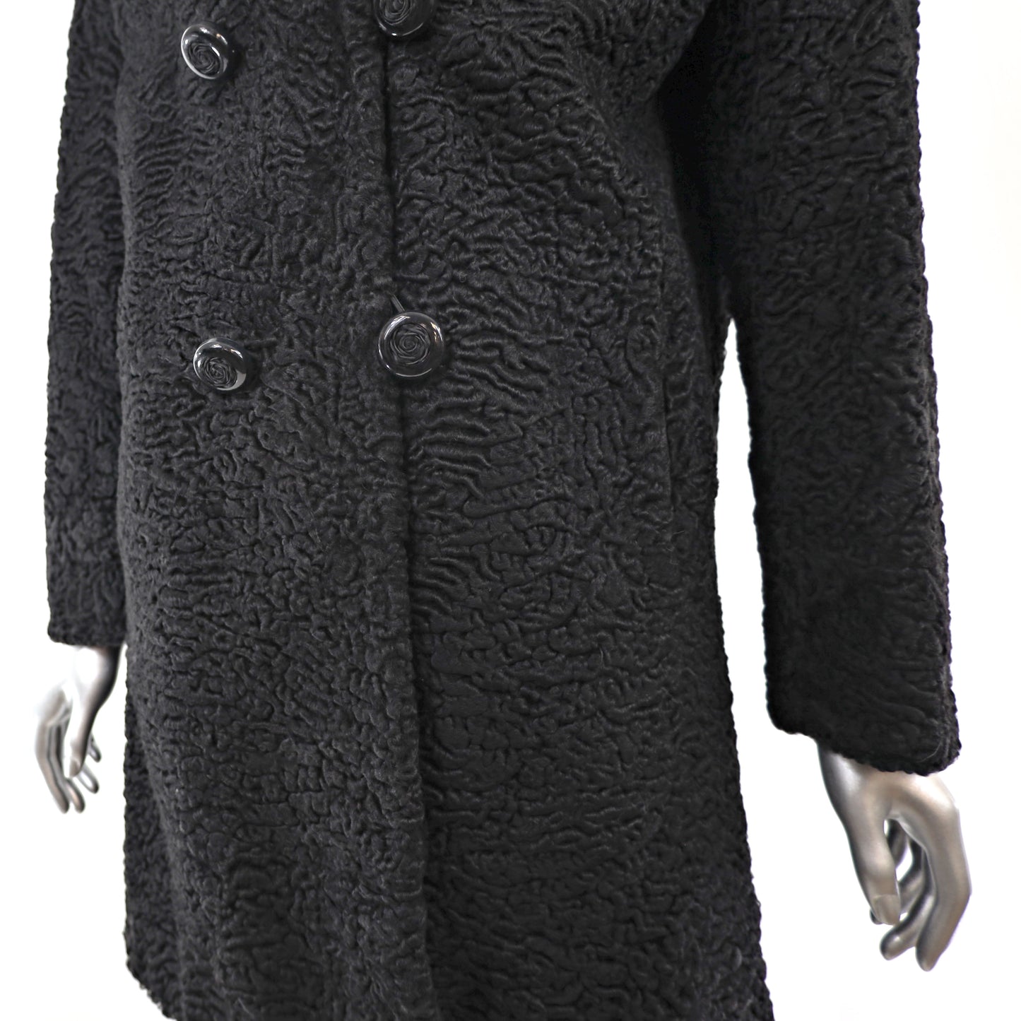Persian Lamb Coat with Mink Collar- Size M