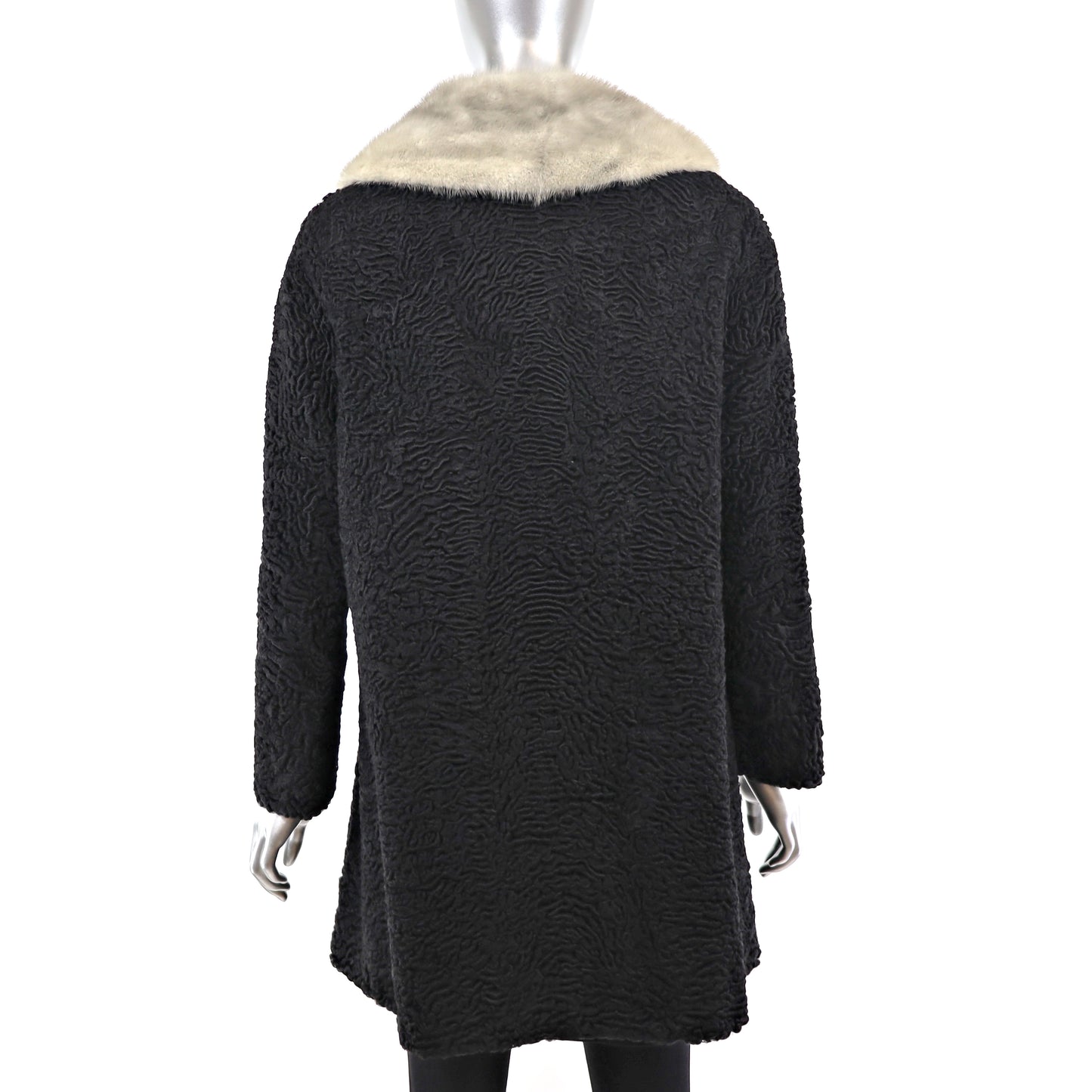Persian Lamb Coat with Mink Collar- Size M