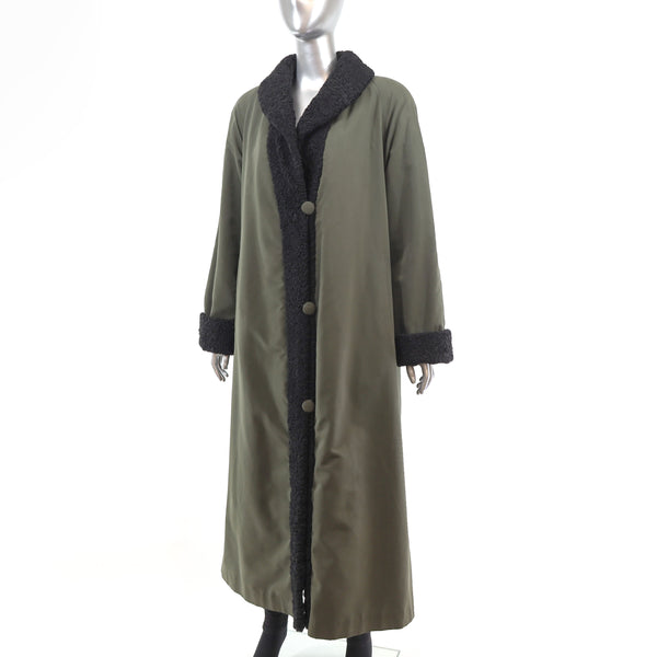 Persian Lamb Coat Reversible to Microfiber- Size L
