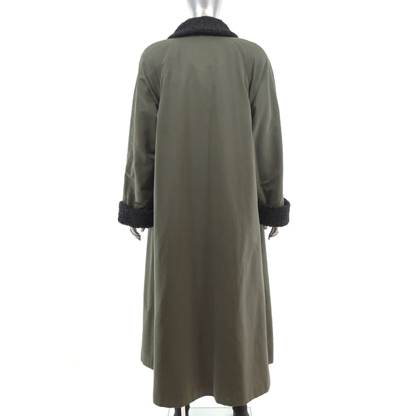 Persian Lamb Coat Reversible to Microfiber- Size L