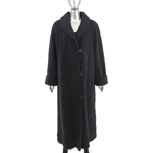 Persian Lamb Coat Reversible to Microfiber- Size L