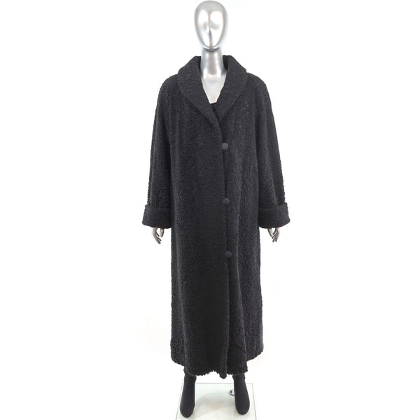 Persian Lamb Coat Reversible to Microfiber- Size L