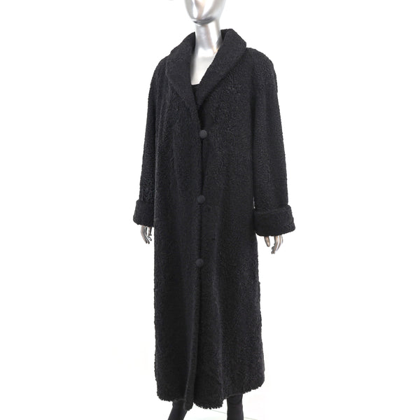 Persian Lamb Coat Reversible to Microfiber- Size L