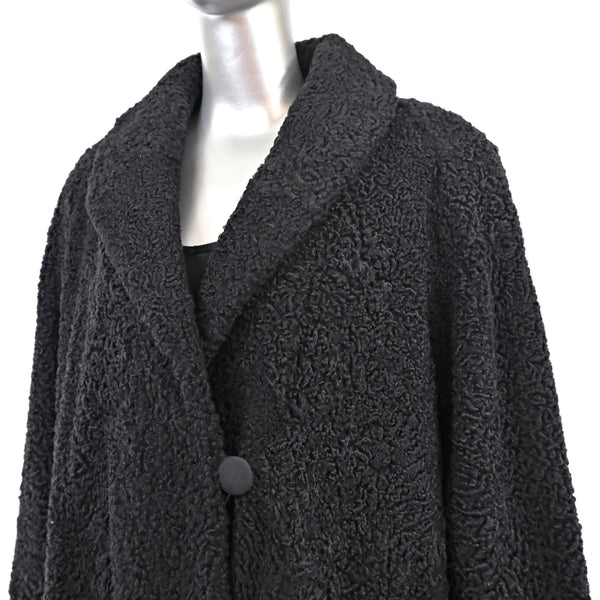 Persian Lamb Coat Reversible to Microfiber- Size L