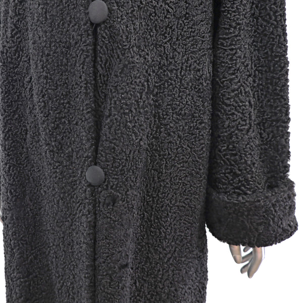 Persian Lamb Coat Reversible to Microfiber- Size L