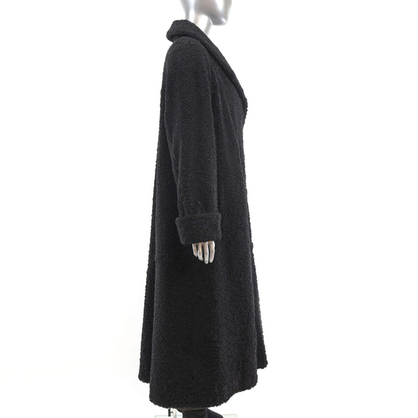 Persian Lamb Coat Reversible to Microfiber- Size L