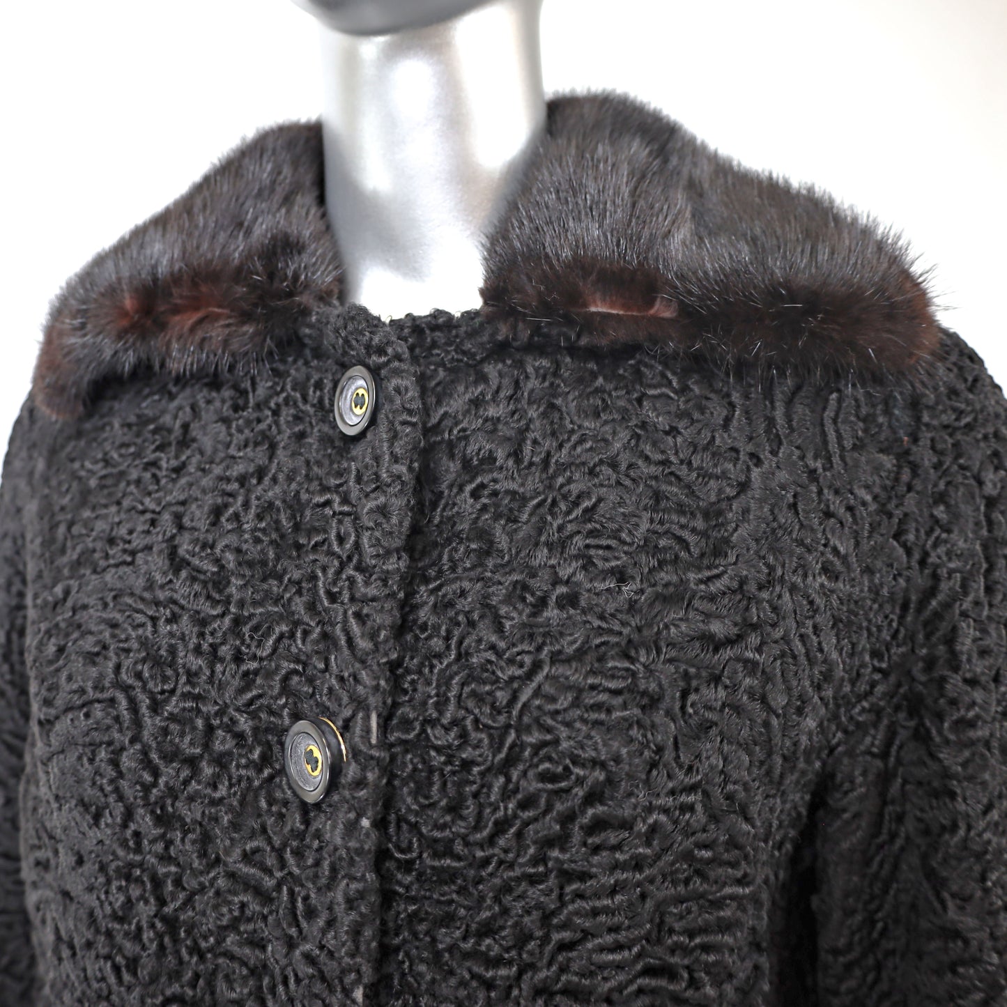 Persian Lamb Jacket with Mink Collar- Size S
