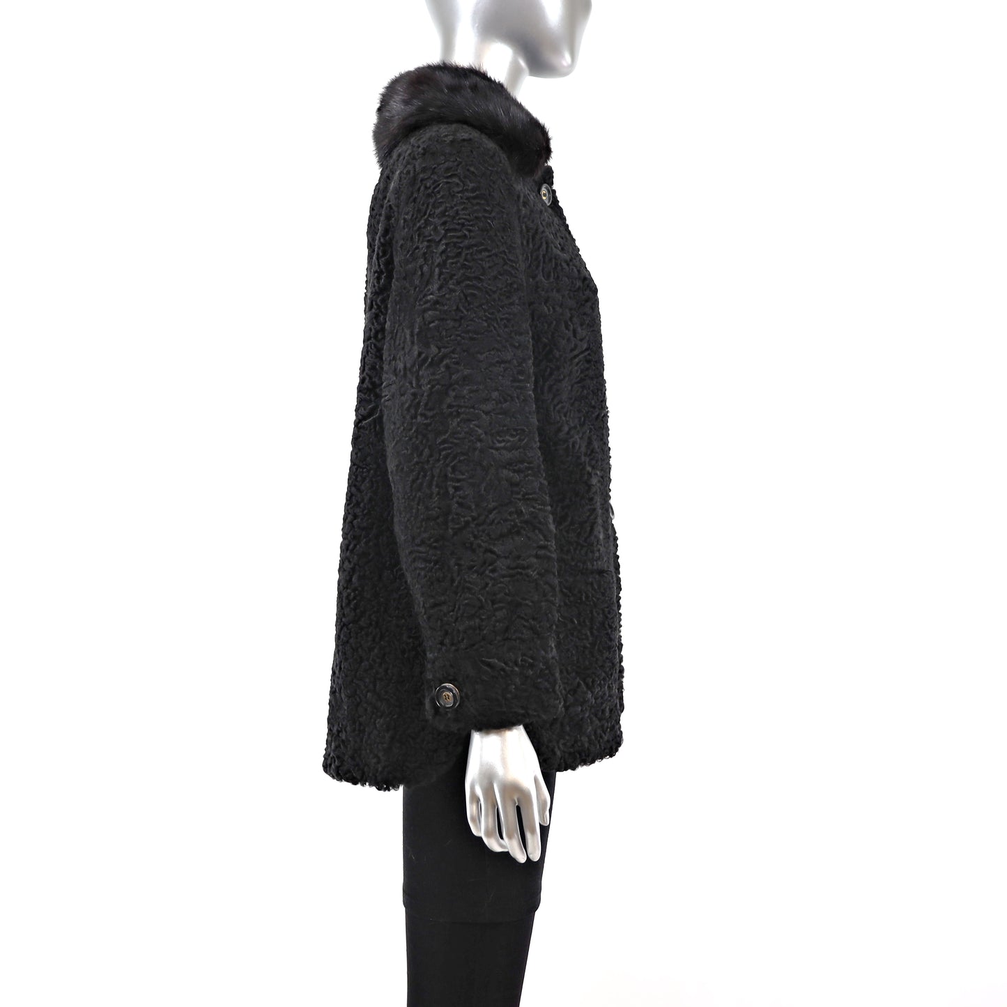 Persian Lamb Jacket with Mink Collar- Size S