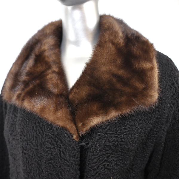 Persian Lamb Jacket with Mink Collar- Size M