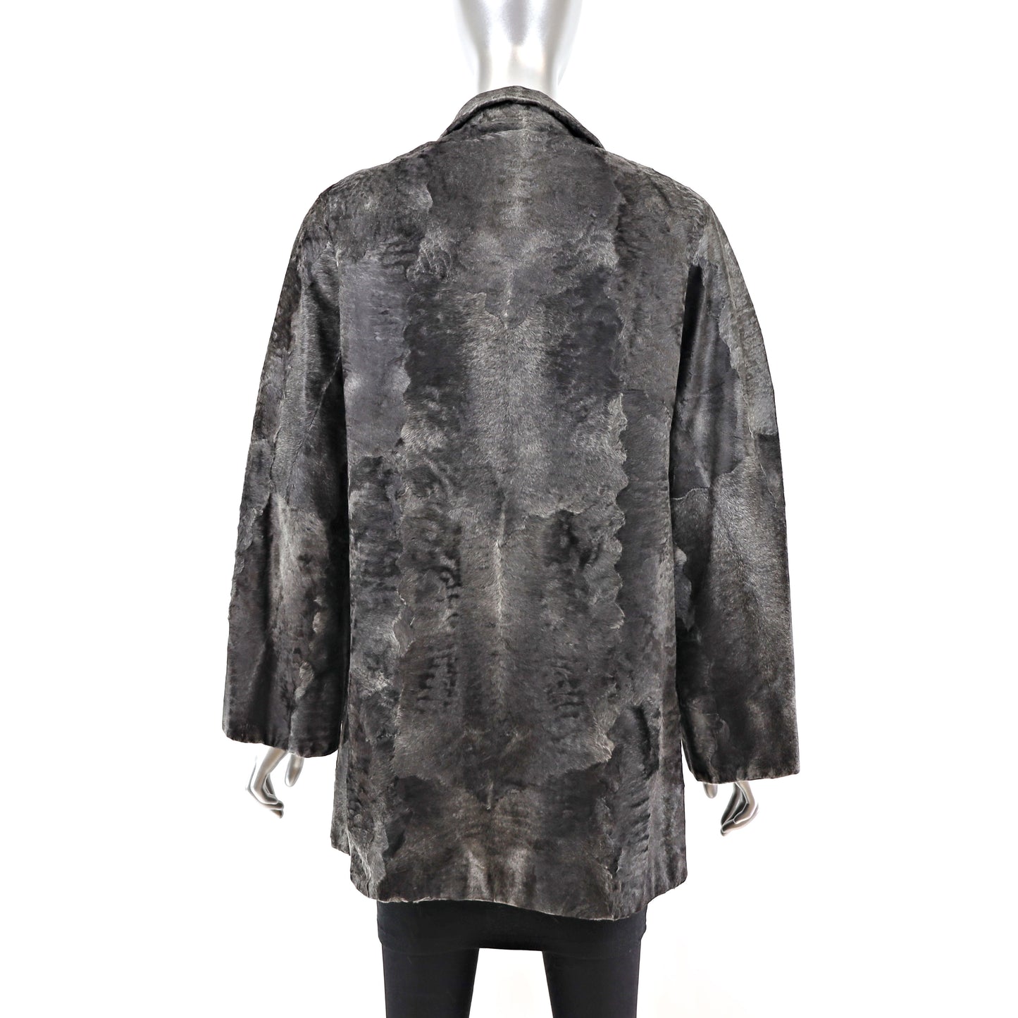 Neiman Marcus Grey Swakara Lamb Jacket- Size S