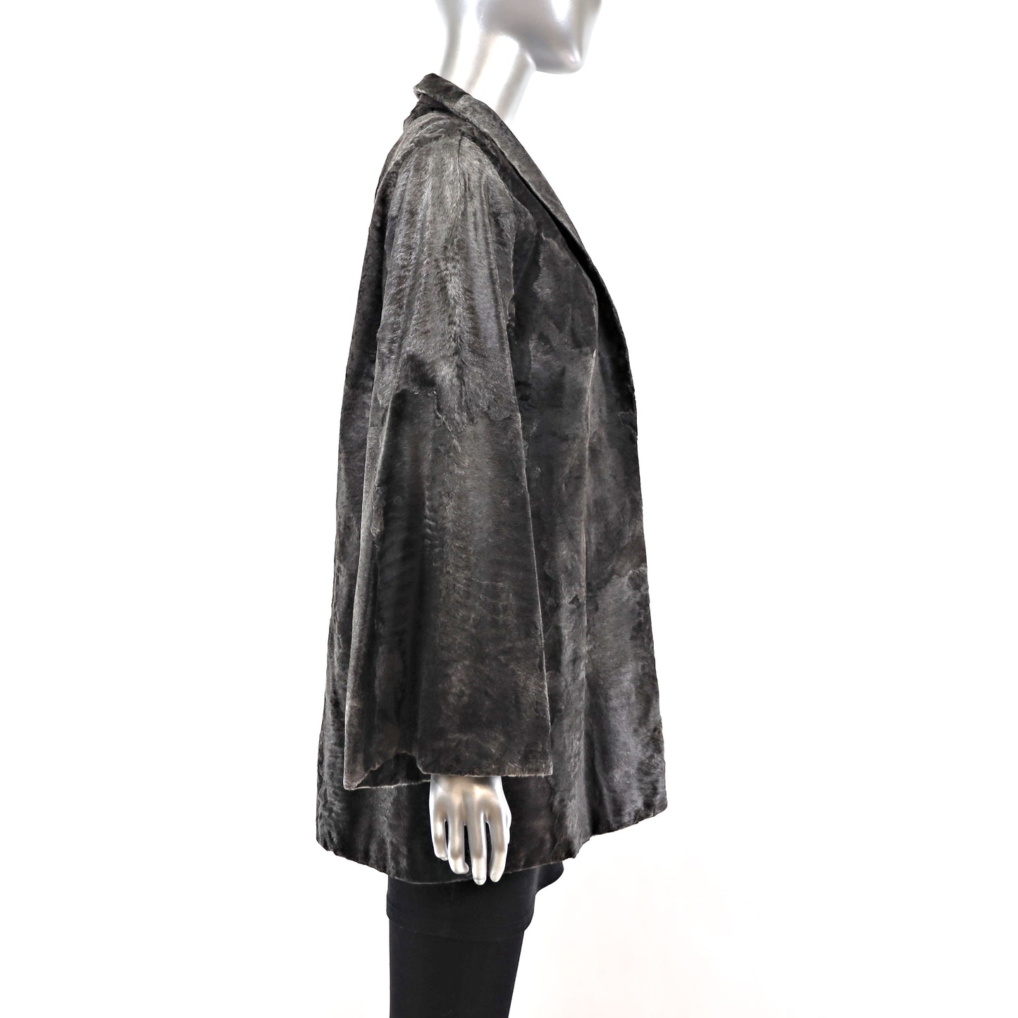 Neiman Marcus Grey Swakara Lamb Jacket- Size S