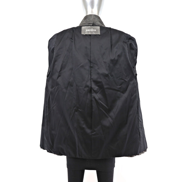 Neiman Marcus Grey Swakara Lamb Jacket- Size S-M