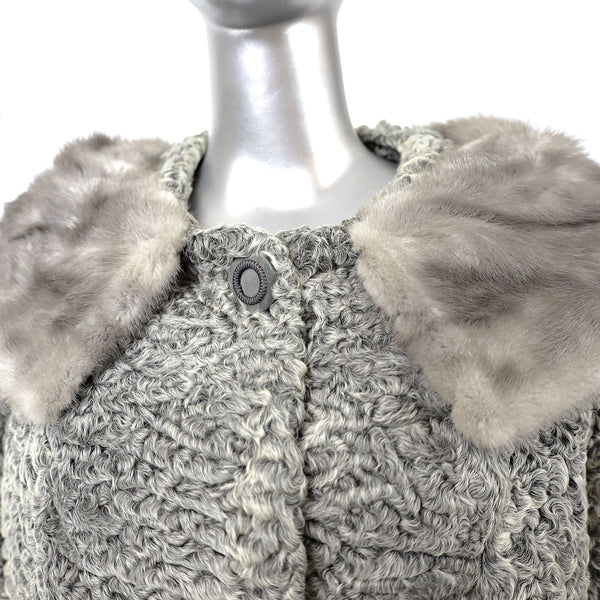 Persian Lamb Jacket with Mink Collar- Size L