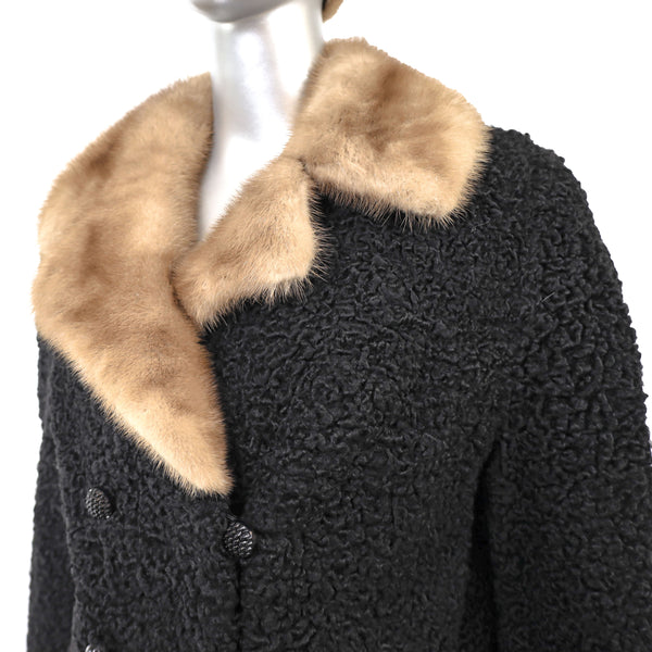 Persian Lamb Jacket with Two Mink Hats- Size L