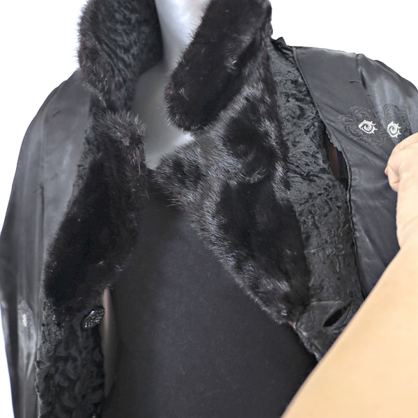 Persian Lamb Jacket with Mink Collar- Size XL