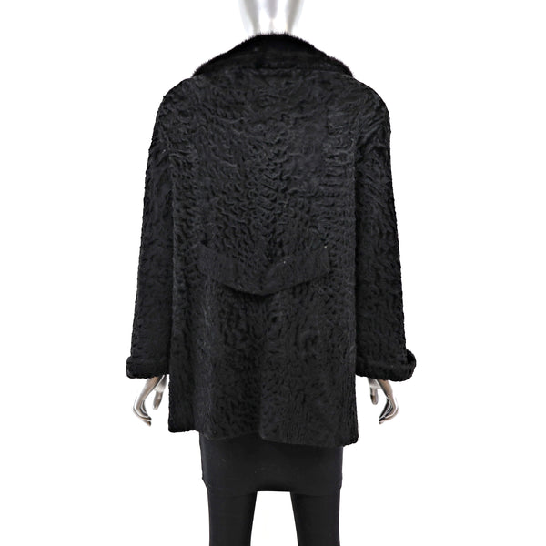 Persian Lamb Jacket with Mink Collar- Size XL