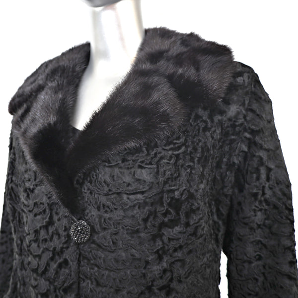 Persian Lamb Jacket with Mink Trim- Size S