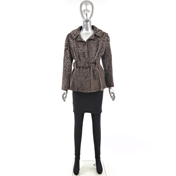 Brown Lamb Jacket- Size S